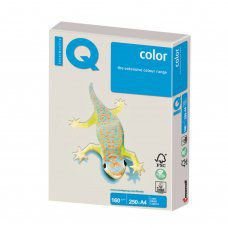Бумага цветная для принтера IQ Color А4, 160 г/м2, 250 листов, серая, GR21
