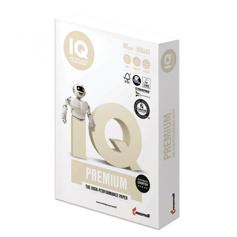 Бумага для цветной печати IQ Premium А3, 80 г/м2, 500 листов