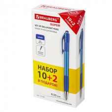 Ручки шариковые Brauberg Super 0,35 мм синие 12 шт 143380