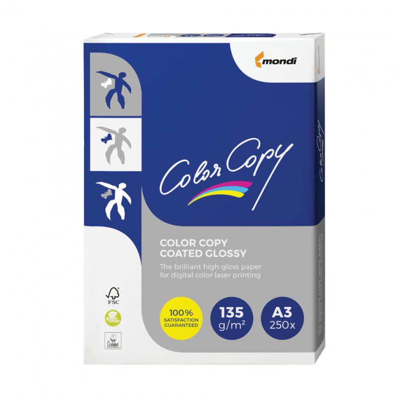 Бумага для цветной лазерной печати Color Copy Glossy А3, 135 г/м2, 250 листов, глянцевая