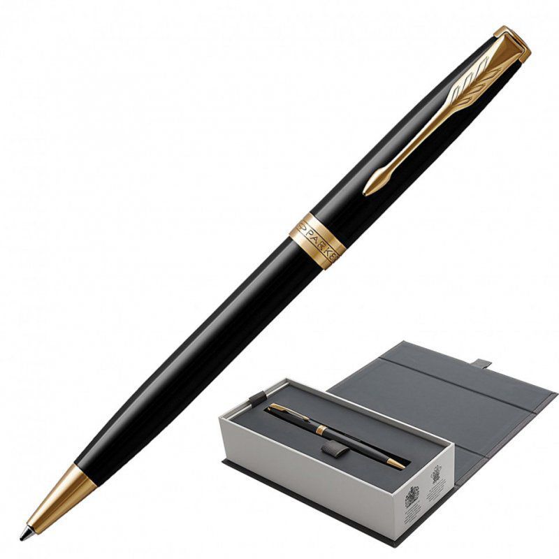 Ручка шариковая Parker "Sonnet Core Lacquer Black GT" черный глянцевый лак позолоч. 142339 (1)