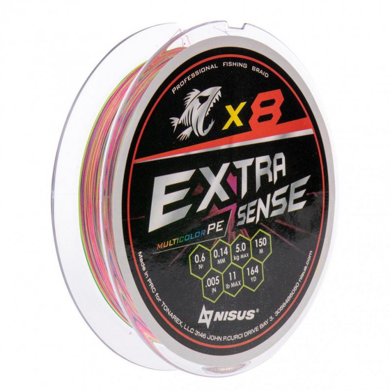 Шнур Nisus N-ES-X8-0.6/11LB Extrasense X8 PE Multicolor 150m  0.6/11LB 0.14mm 316872