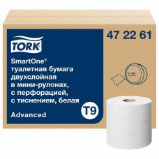 Бумага туалетная 130 м TORK Сист T9 SmartOne к-т 12 шт Advanced 2-сл белая 472261 115493 (1)