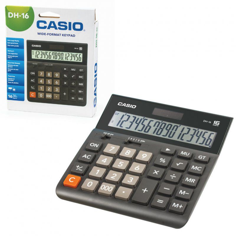 Калькулятор настольный Casio DH-16-BK-S-EP 16 разрядов 250387