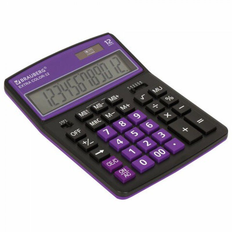 Калькулятор настольный Brauberg Extra Color-12-BKPR 12 разрядов 250480