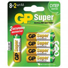 Батарейки алкалиновые GP Super LR06 (AA) 10 шт 15A8/2-CR10 (450435)