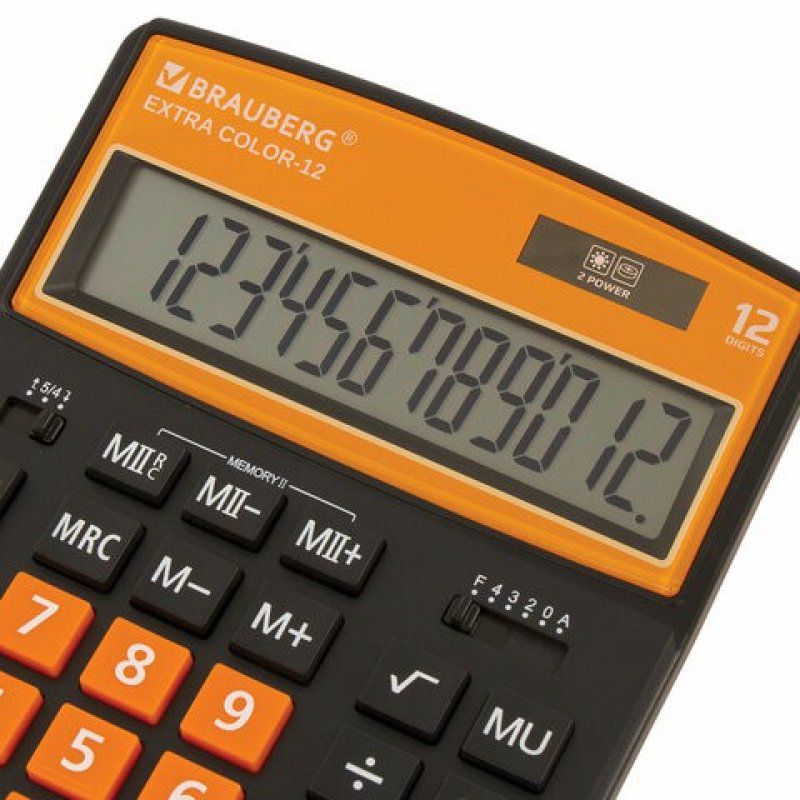 Калькулятор настольный Brauberg Extra Color-12-BKRG 12 разрядов 250478