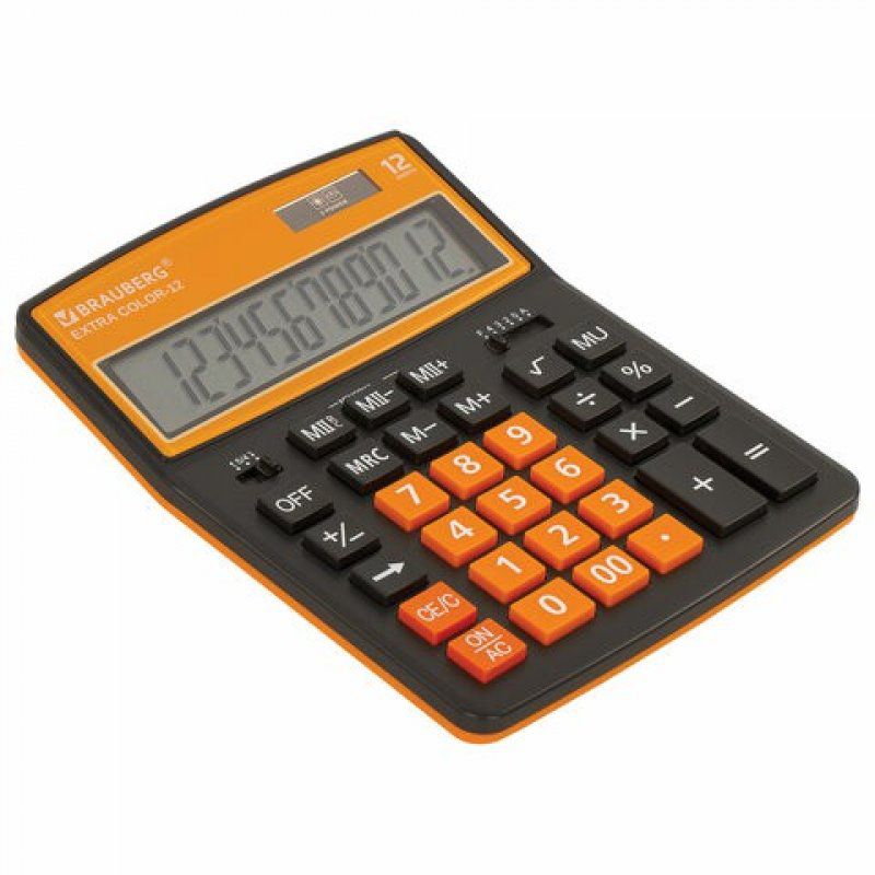Калькулятор настольный Brauberg Extra Color-12-BKRG 12 разрядов 250478