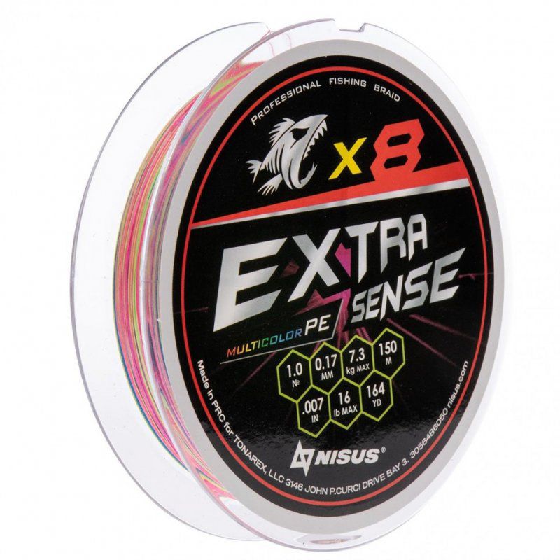 Шнур Nisus N-ES-X8-1/16LB Extrasense X8 PE Multicolor 150m  1/16LB 0.17mm 316876