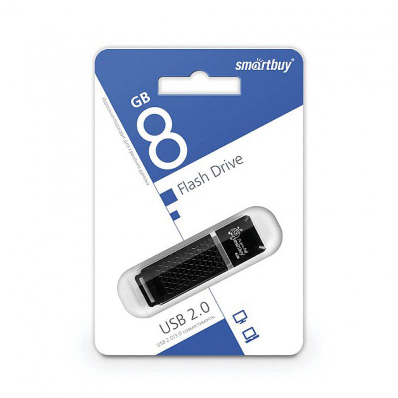 Флешка 8 GB Smartbuy Quartz USB 2.0 (SB8GBQZ-K)