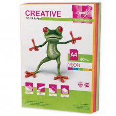 Бумага цветная Creative Color А4, 80 г/м2, 250 листов, 5 цветов, БНpr-250r