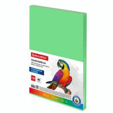 Бумага цветная для принтера Brauberg А4, 80 г/м2, 100 листов, зеленая 112451