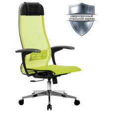 Кресло офисное Метта К-4-Т хром сиденье и спинка регулируемые светло-зеленое 532448 (1)