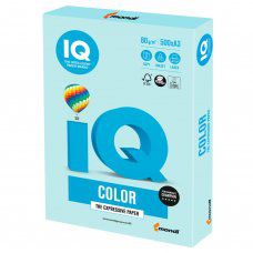 Бумага цветная для принтера IQ Color А3, 80 г/м2, 500 листов, светло-голубая, BL29