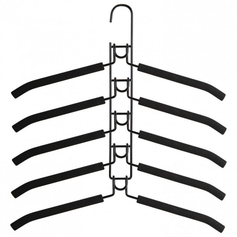 Вешалка-плечики трансформер 2 к-тА 10 плечиков металл с покрытием черные BRABIX 880785 (1)
