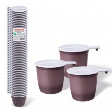 Одноразовые чашки пластиковые для чая и кофе 200 мл Лайма Бюджет 50 шт 600940