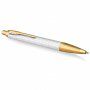 Ручка шариковая Parker "IM Premium Pearl GT" жемчужный лак позолота синяя 143854 (1)