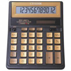 Калькулятор настольный Citizen SDC-888TIIGE (203х158 мм) 12 разр. двойное пит. золотой 250379 (1)