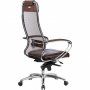 Кресло офисное Мetta "Samurai" SL-1.04 ткань-сетка/рециклированная кожа темно-корич. 531530 (1)