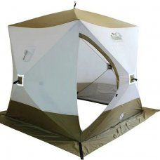 Зимняя палатка куб Следопыт Premium 2,1*2,1 м PF-TW-14 трехслойная белый/олива