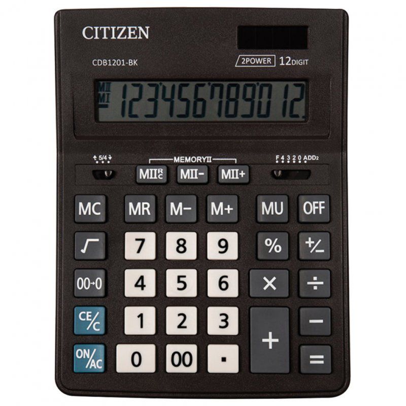 Калькулятор настольный Citizen BUSINESS LINE CDB1201BK 12 разрядов 250434