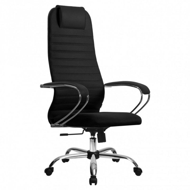 Кресло офисное Metta SU-B-10 ткань/сетка, черное, хром