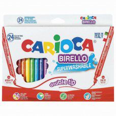 Фломастеры суперсмываемые двухсторонние Carioca Birello 24 цвета 41521