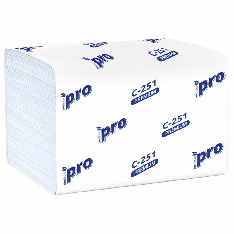 Салфетки 200 шт. PROtissue Система N4 Premium 2-слойные комп. 20 шт. 21х16 см белые 115366 (1)