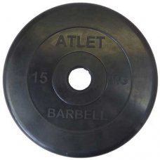 Блин для штанги обрезиненный MB Atlet d-51 15 кг