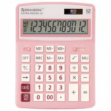 Калькулятор настольный Brauberg Extra PASTEL-12-PK 206x155 мм 12 разр розовый 250487 (1)