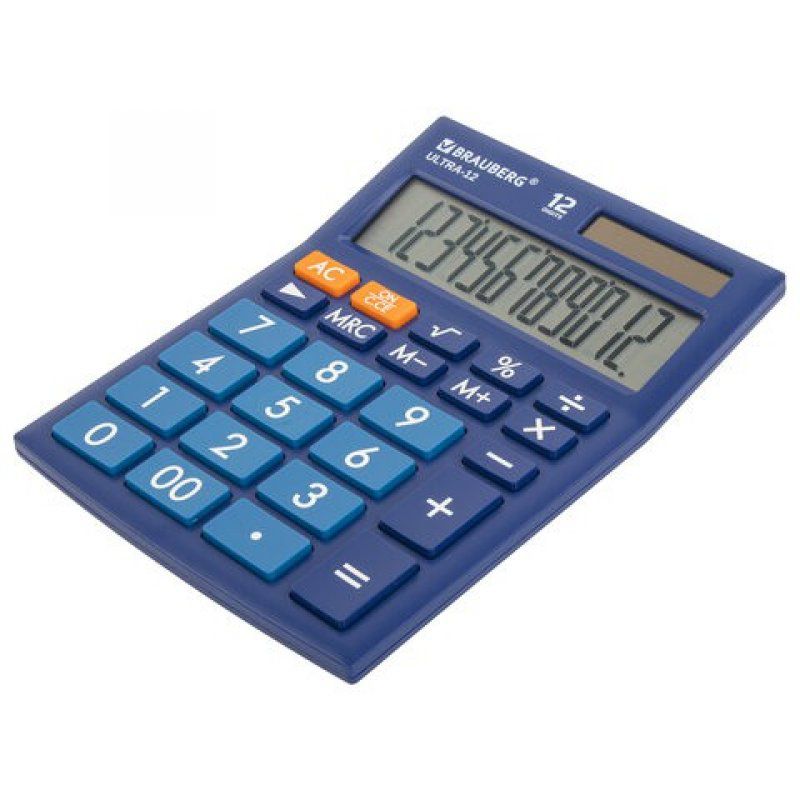 Калькулятор настольный Brauberg Ultra-12-BU 12 разрядов 250492