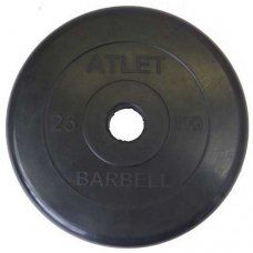 Блин для штанги обрезиненный MB Atlet d-51 25 кг