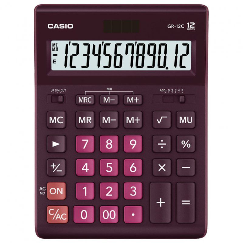 Калькулятор настольный Casio GR-12C-WR-W-EP 12 разрядов 250444