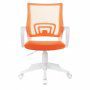 Кресло BRABIX Fly MG-396W с подлокотниками пластик белый сетка оранжевое 532401 (1)
