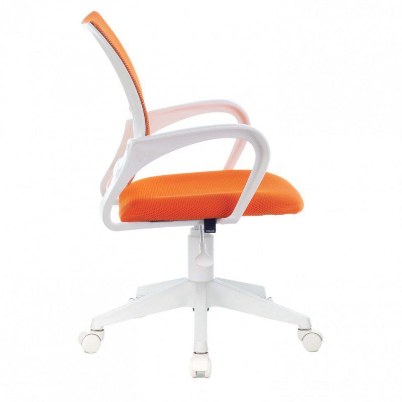 Кресло BRABIX Fly MG-396W с подлокотниками пластик белый сетка оранжевое 532401 (1)