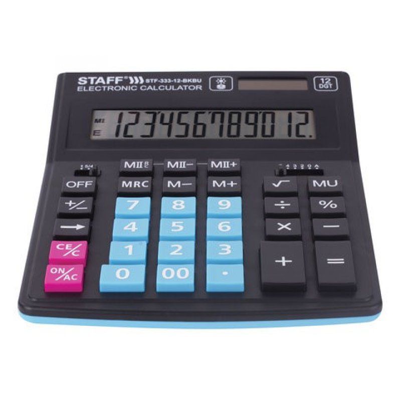 Калькулятор настольный Staff Plus STF-333-BKBU 12 разрядов 250461
