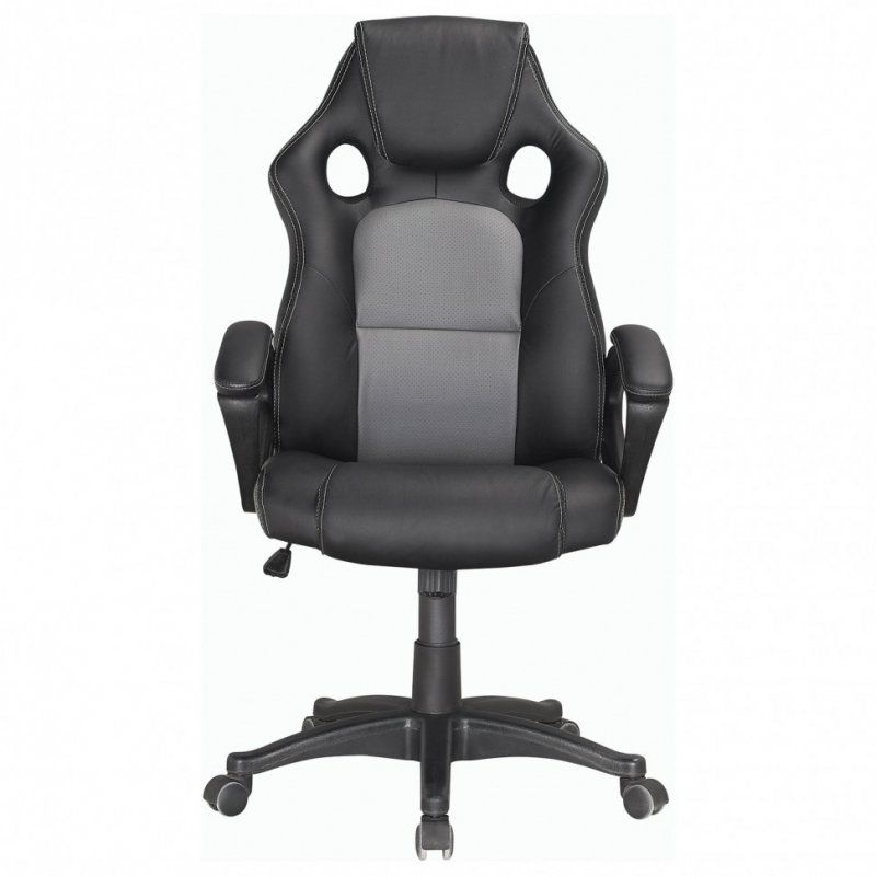 Кресло компьютерное Brabix Rider Plus EX-544 Комфорт, экокожа, черно-серое 531582