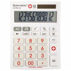 Калькулятор настольный Brauberg Ultra-12-WAB 12 разрядов двойн. питан. белый 250506 (1)