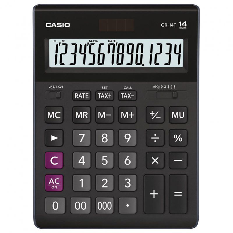 Калькулятор настольный Casio GR-14T-W-EP 14 разрядов 250448