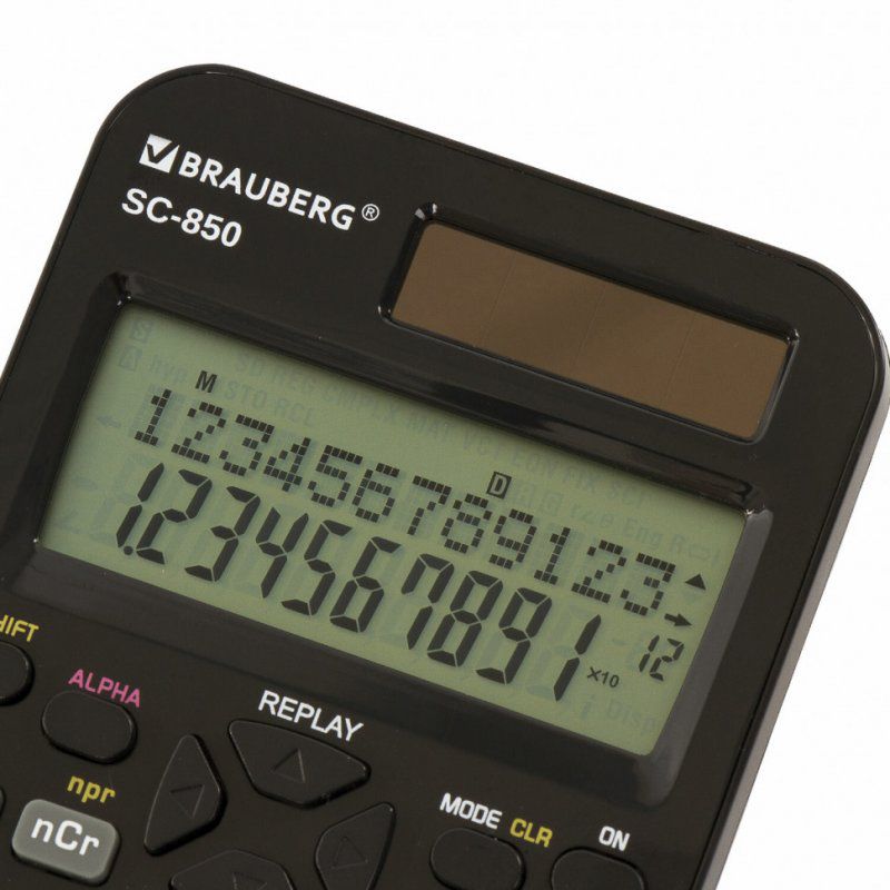 Калькулятор инженерный двухстроч. Brauberg SC-850 240 функ 10+2 раз двойн. пит черный 250525 (1)