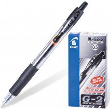 Ручка гелевая автоматическая с грипом Pilot G-2 0,3 мм черная BL-G2-5