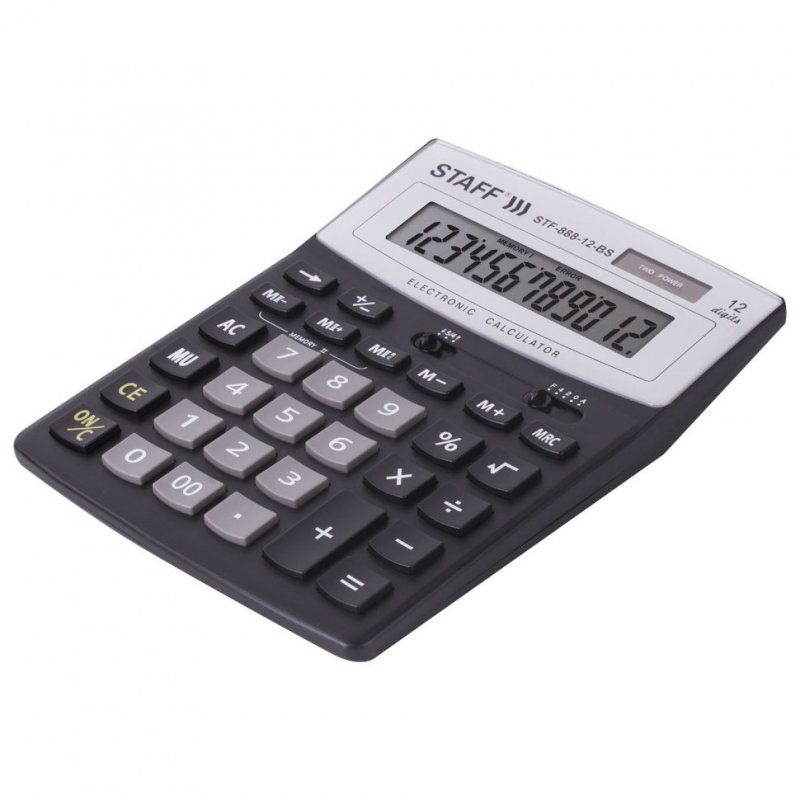Калькулятор настольный Staff STF-888-12-BS 12 разрядов 250451