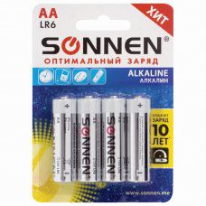 Батарейки алкалиновые Sonnen Alkaline LR6 (АА) 4 шт 451085