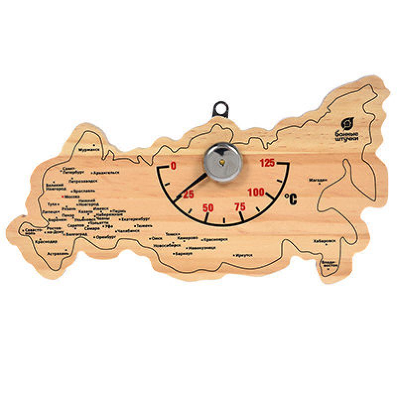 Термометр для бани и сауны Банные Штучки Карта России 18056