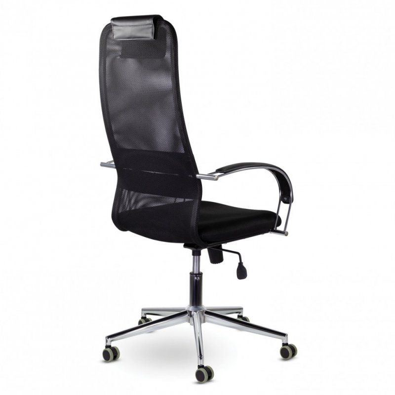 Кресло офисное BRABIX Pilot EX-610 CH premium хром ткань-сетка черное 532417 (1)