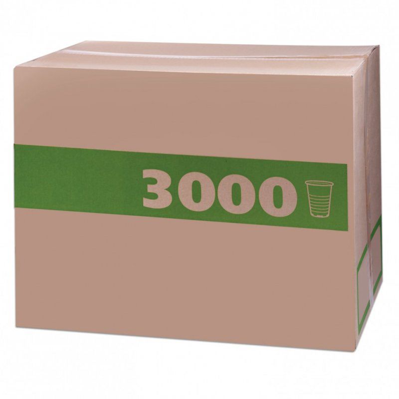 Стакан одноразовый БЮДЖЕТ 200 мл к-т 3000 шт 30 упаковок по 100 шт прозрачные ПП 601037 (1)