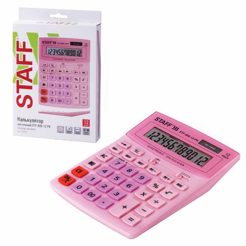 Калькулятор настольный Staff STF-888-12-PK 12 разрядов 250452