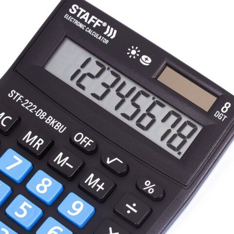 Калькулятор настольный Staff Plus STF-222-08-BKBU 8 разрядов 250470