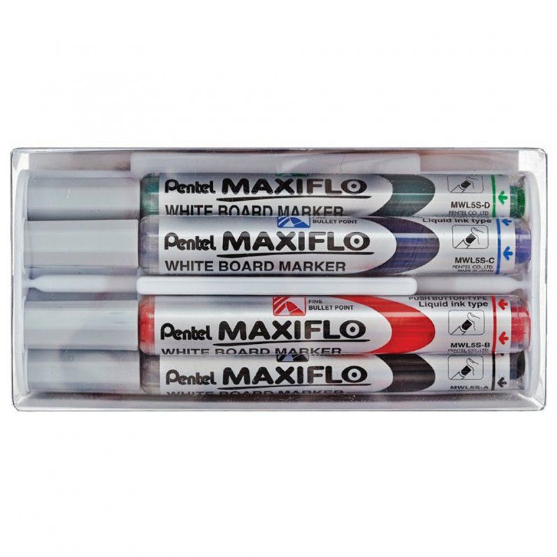 Набор для магнитно-маркерной доски Pentel Maxiflo MWL5S-4N