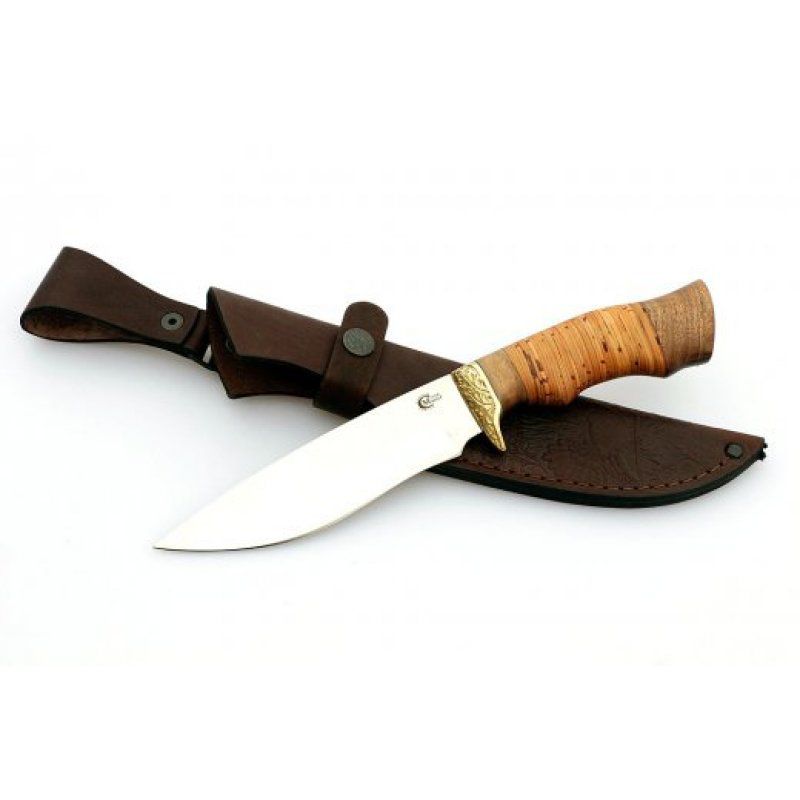 Нож туристический Ворсма Близнец, сталь 65х13, береста, орех (кузница Семина)